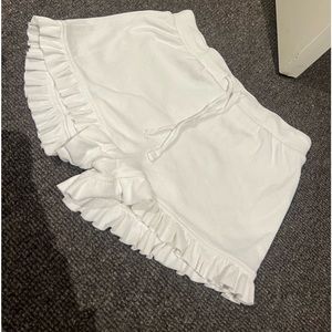 ZARA ruffle mini shorts